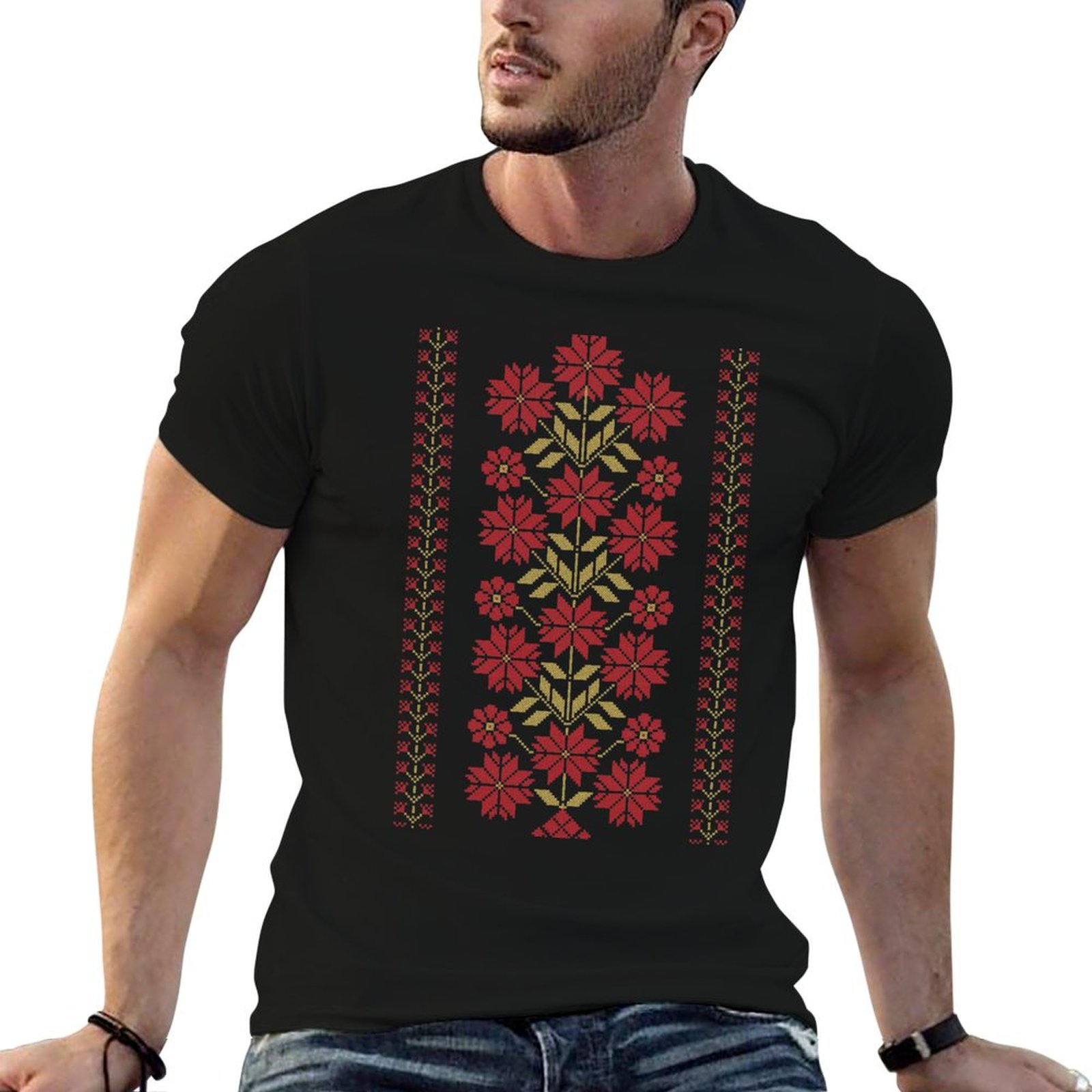 Embroidery Design Patterns Flowers - Traditional Tatreez Embroidery Flowers Pattern Design