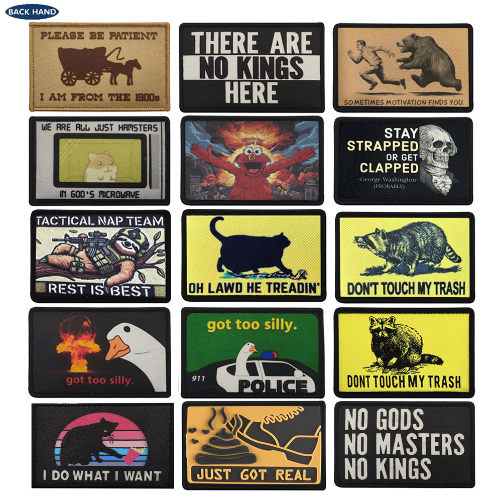 Embroidery Quote - Funny Animal Morale Patches - Hook