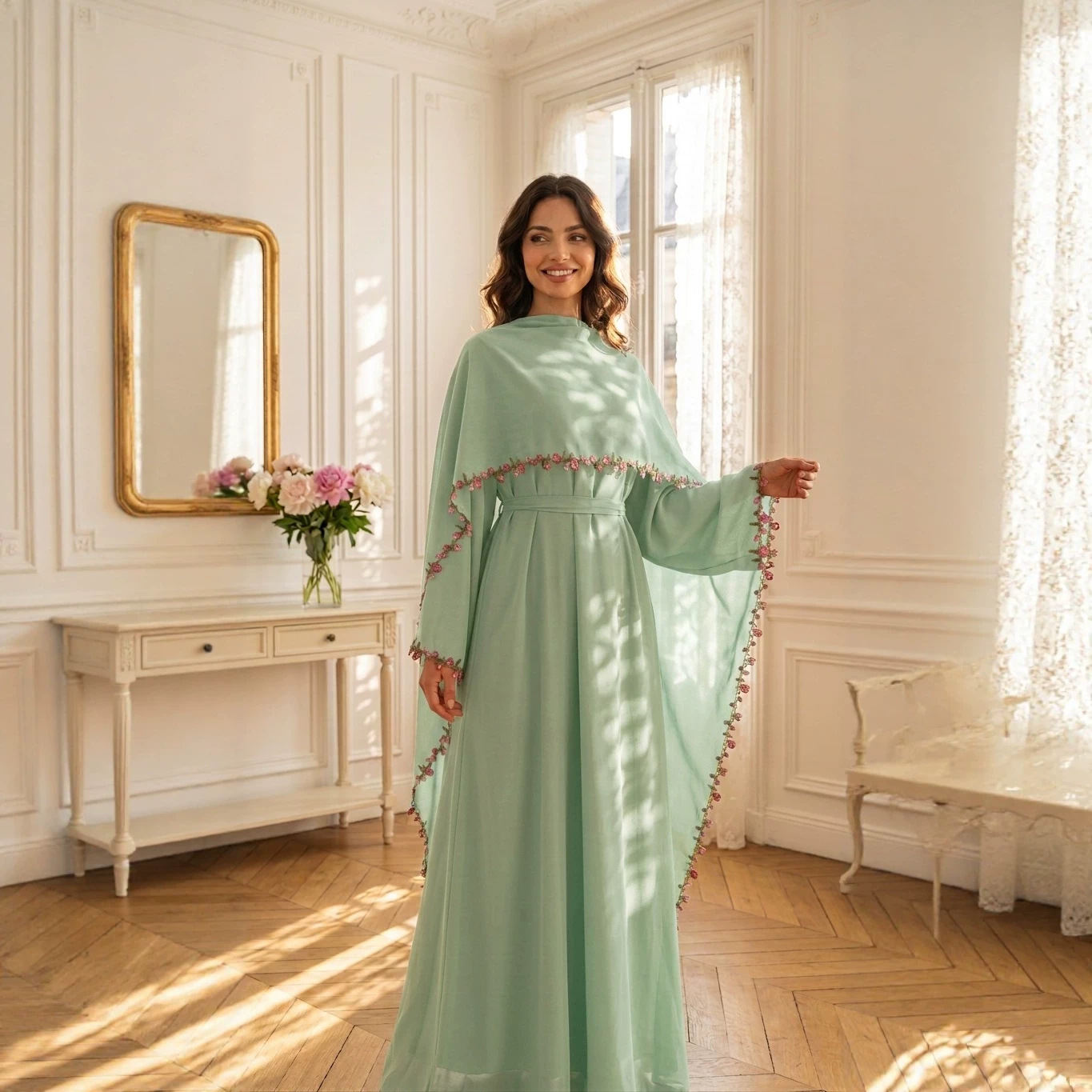 Elegant Embroidery Abayas Hija - Embroidery Kebaya ulasan dan harga