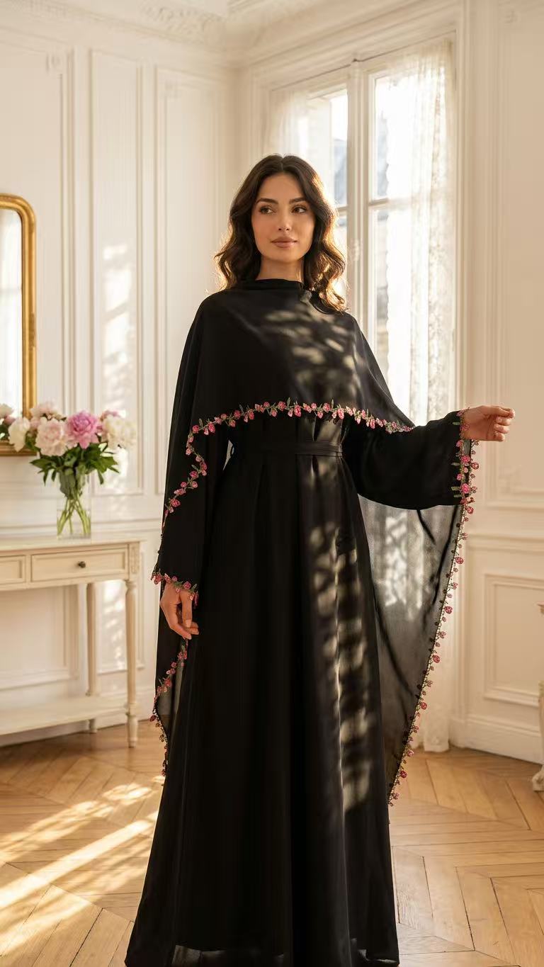 Elegant Embroidery Abayas Hija - Embroidery Kebaya ulasan dan harga
