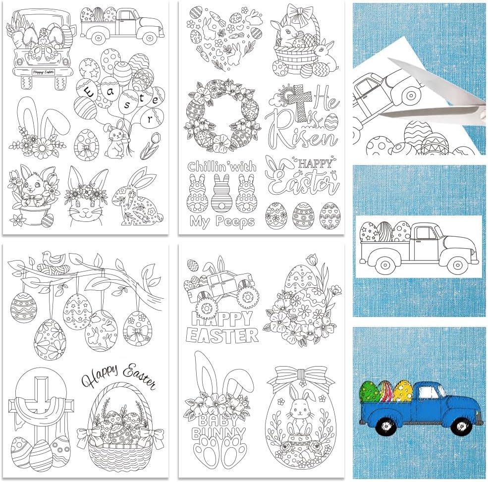 ORIGACH 4 Sheets Water Soluble - Embroidery Design Patterns Flowers ulasan dan harga