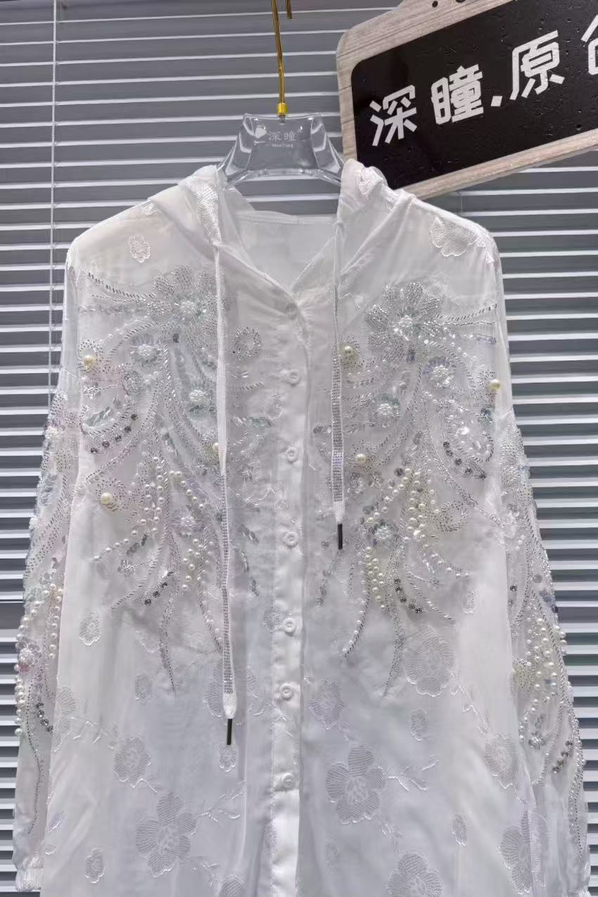 Luxury Pearls Beads Embroidery - Embroidery Blouse ulasan dan harga