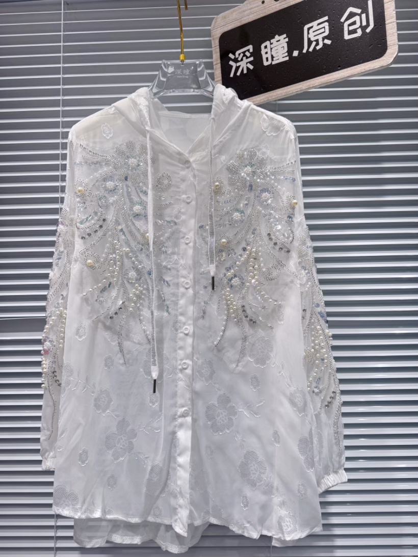 Luxury Pearls Beads Embroidery - Embroidery Blouse ulasan dan harga