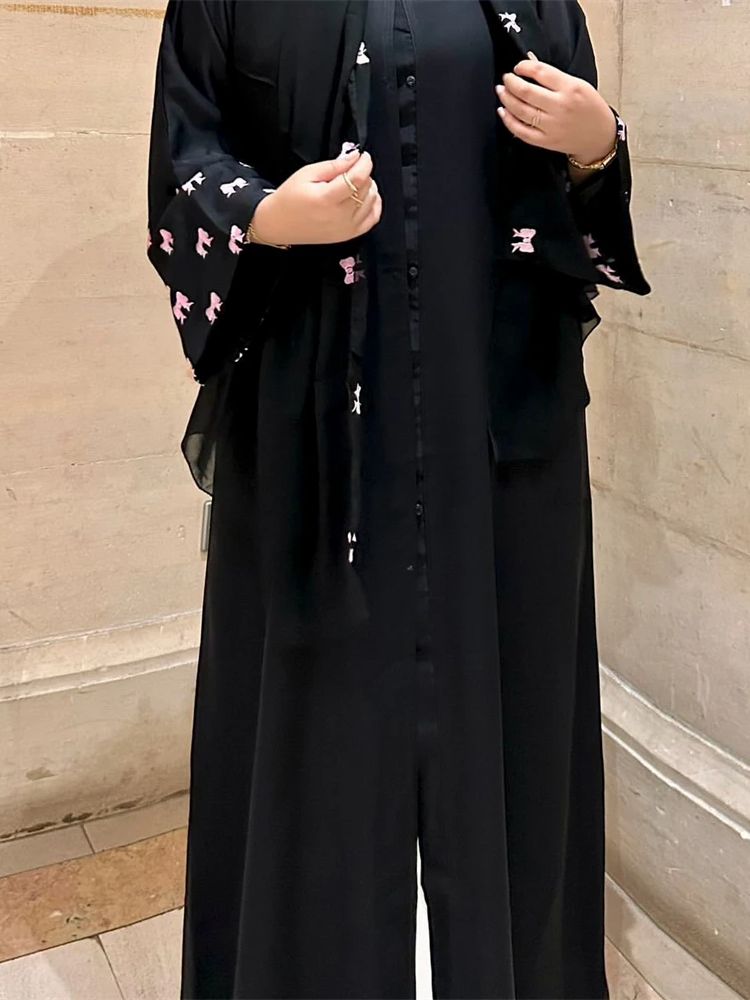 Ramadan Black Heart Abaya Dame - Embroidery Kebaya ulasan dan harga