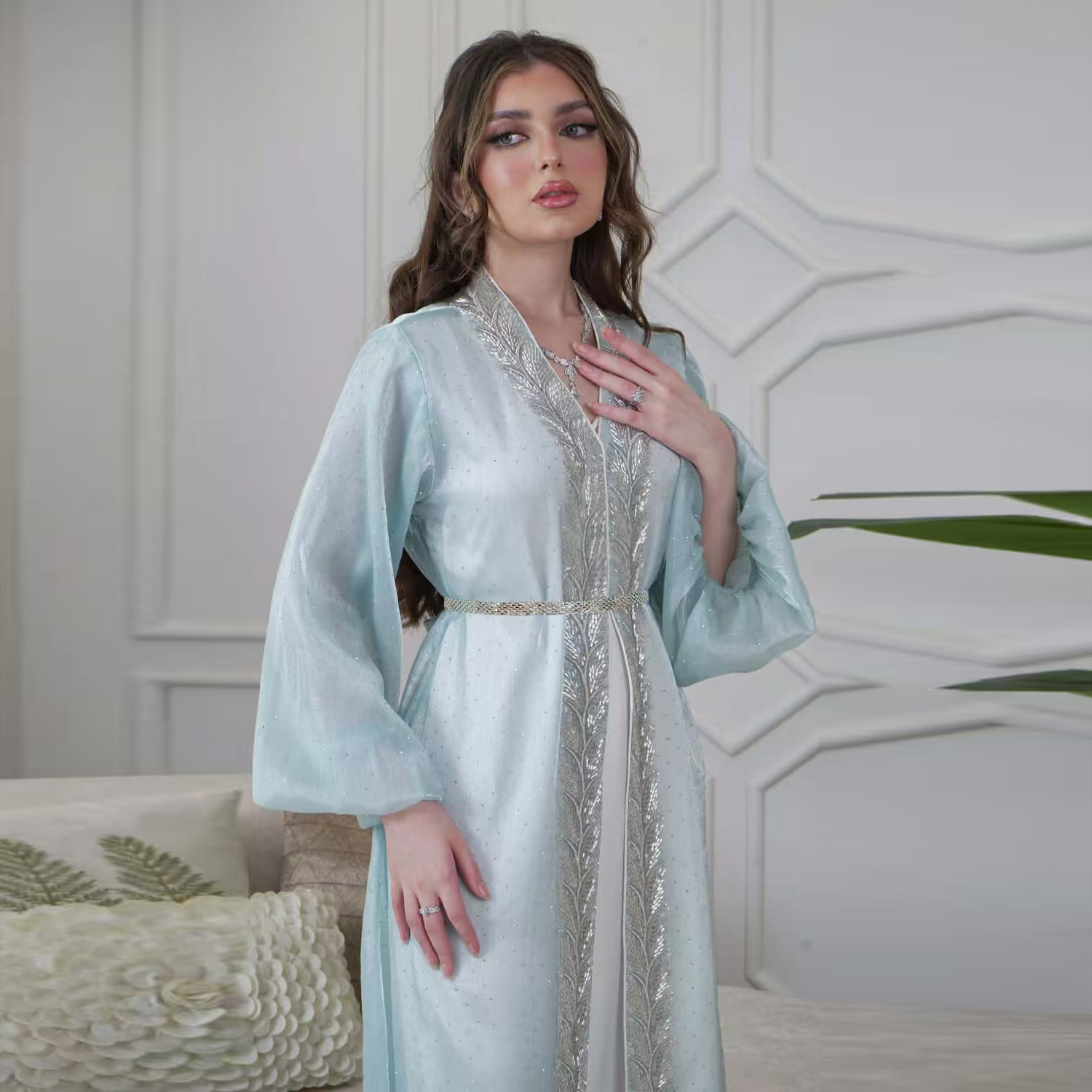 Eid Mubarak Djellaba Kimono Ca - Embroidery Kebaya ulasan dan harga