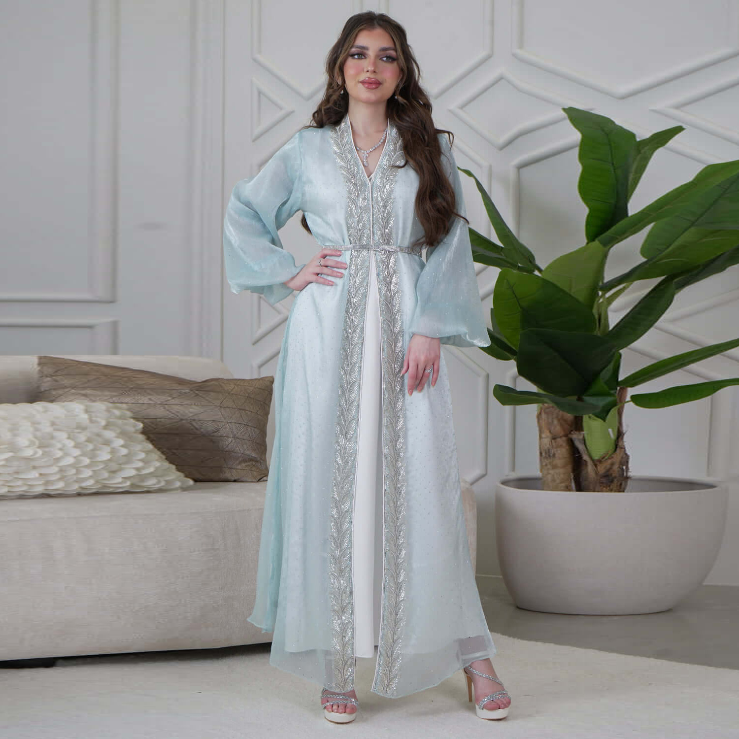 Eid Mubarak Djellaba Kimono Ca - Embroidery Kebaya ulasan dan harga