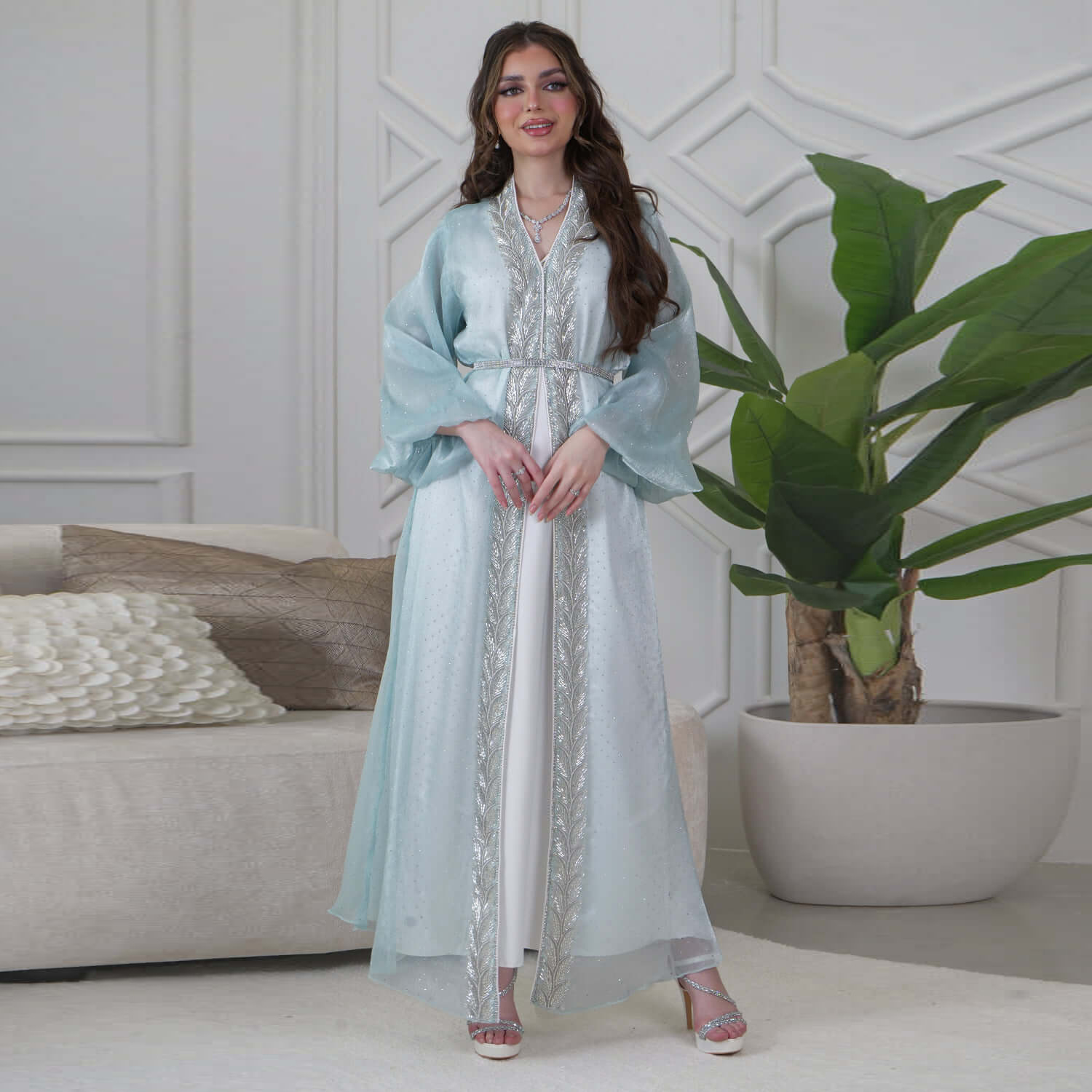 Eid Mubarak Djellaba Kimono Ca - Embroidery Kebaya ulasan dan harga