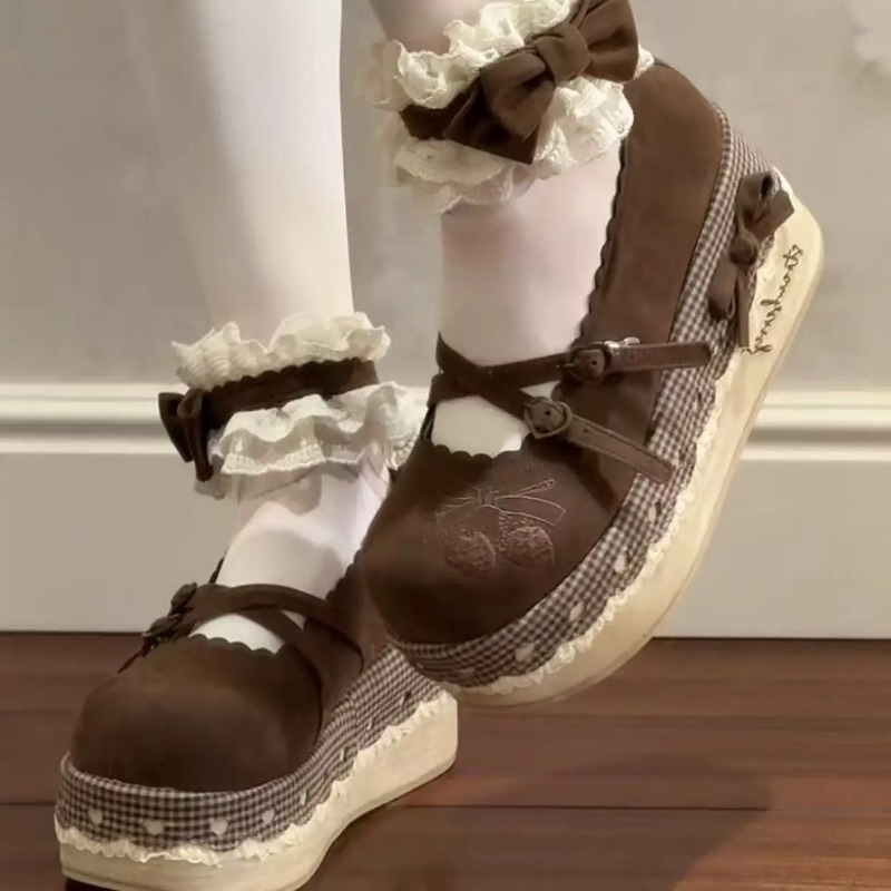 Lolita High Heels Height Incre - Embroidery Canvas ulasan dan harga