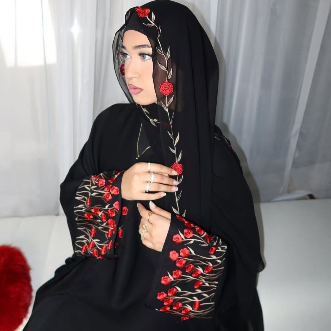 Open Abaya Dubai Embroidery Mu - Embroidery Kebaya ulasan dan harga