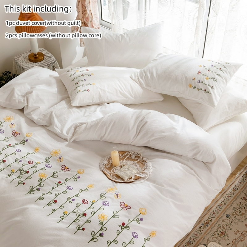 3pcs  Embroidery Duvet Cover S - Embroidery Quilt Cover ulasan dan harga