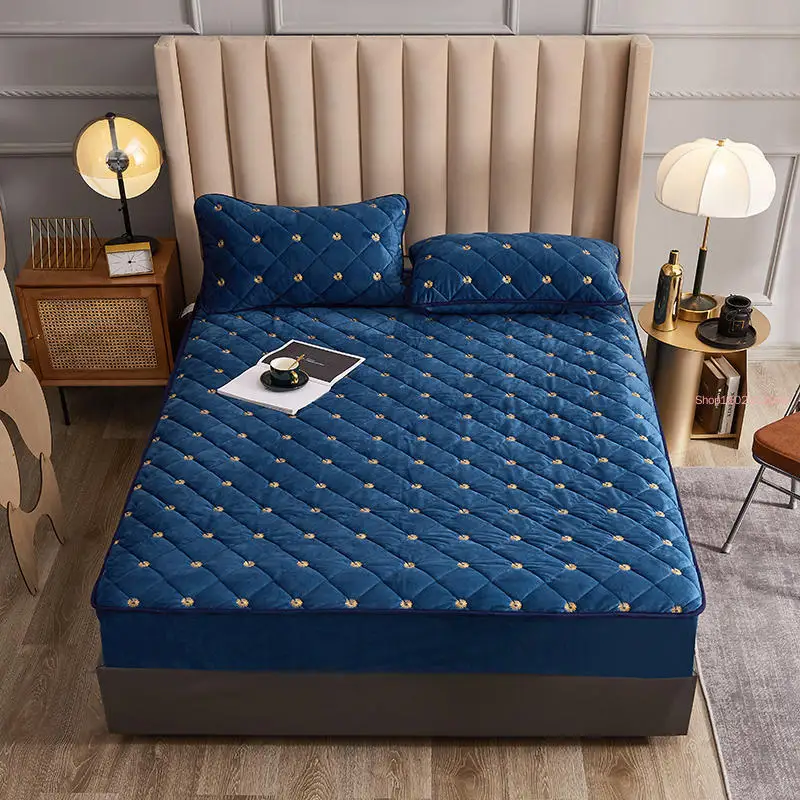 Embroidery Mattress Cover Thic - Embroidery Quilt Cover ulasan dan harga