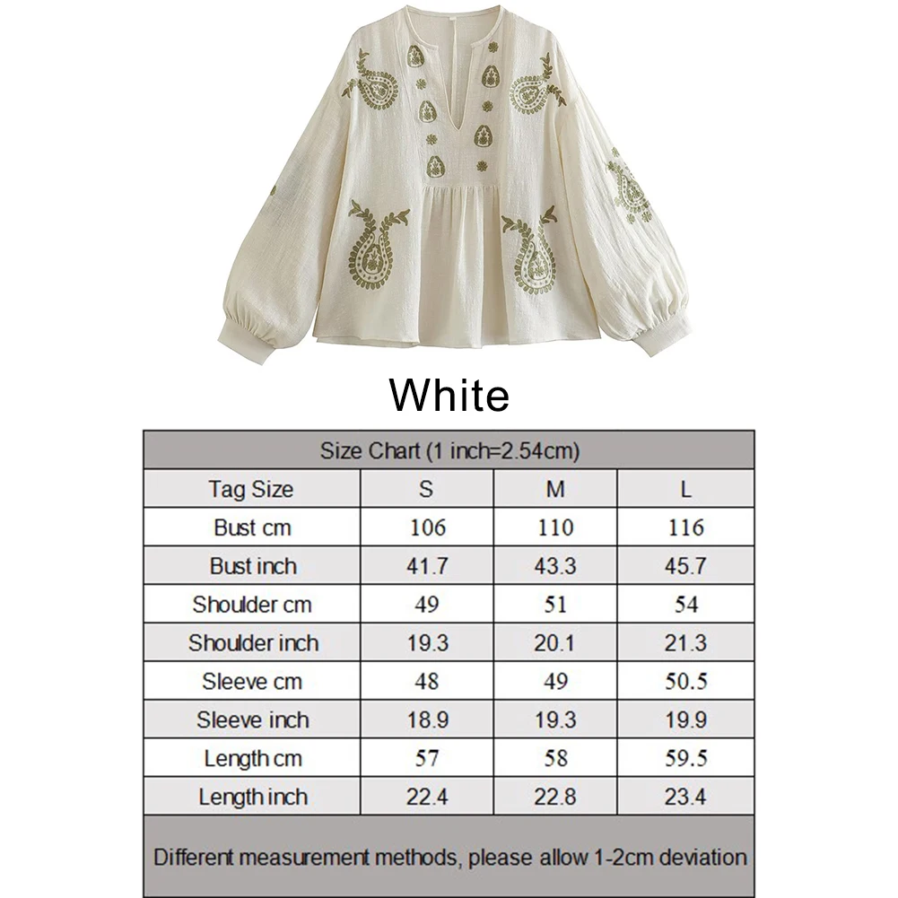 Womens New Loose Cotton Embroi - Embroidery Blouse ulasan dan harga
