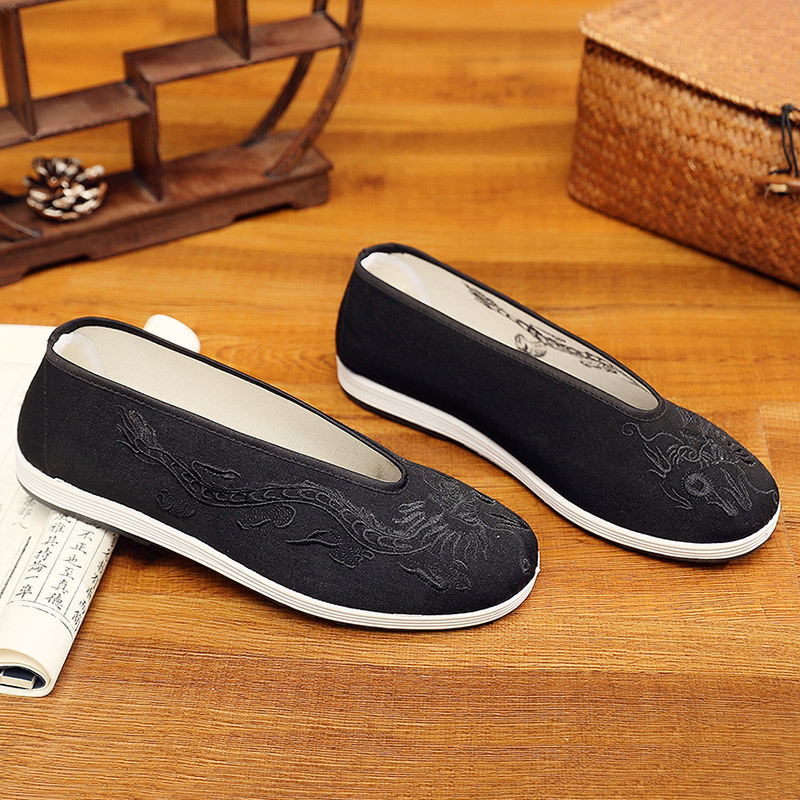 Vintage Chinese Kung Fu Shoes  - Embroidery Yellow ulasan dan harga