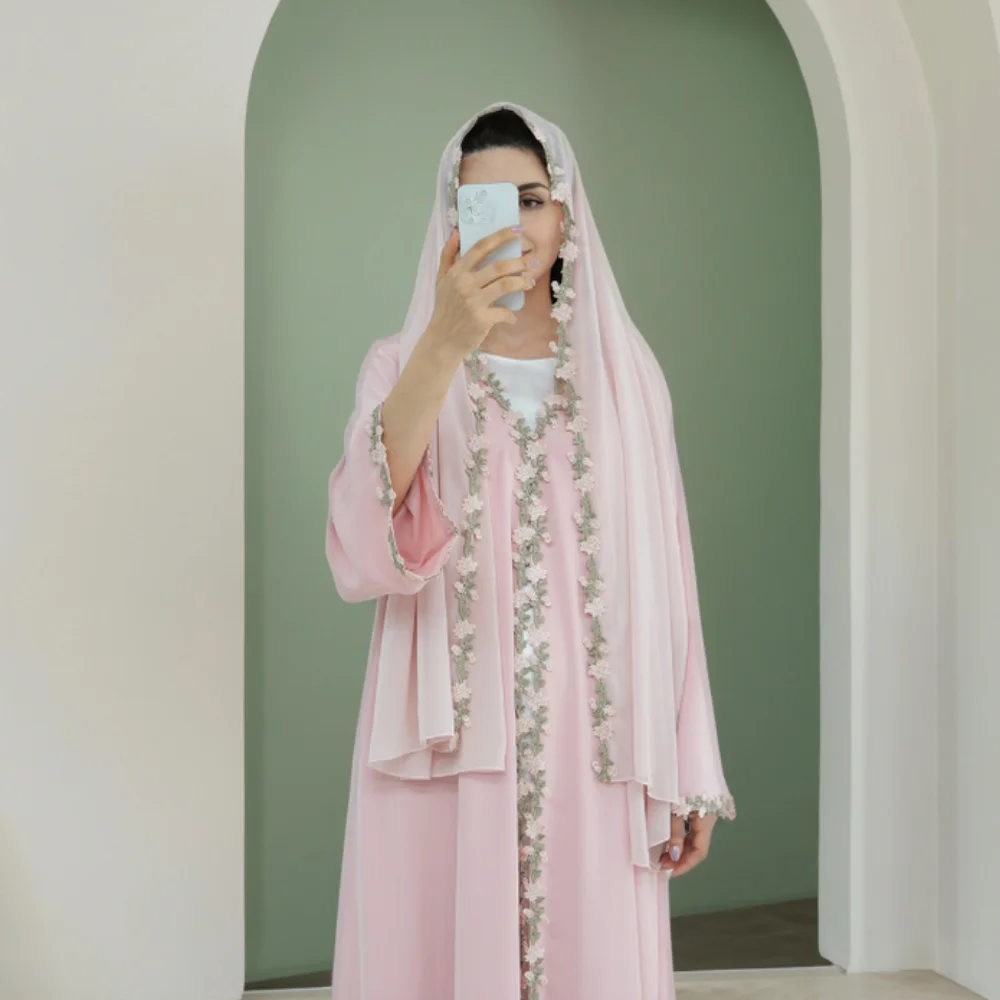 Dubai Open Abaya Muslim Hijab  - Embroidery Kebaya ulasan dan harga