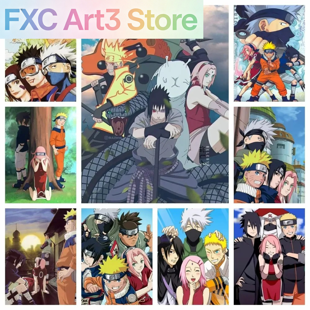 Frameless 1pc Naruto Class Sev - Embroidery Canvas ulasan dan harga