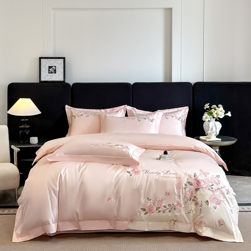 100% Cotton Bedding Set Luxury - Embroidery Quilt Cover ulasan dan harga