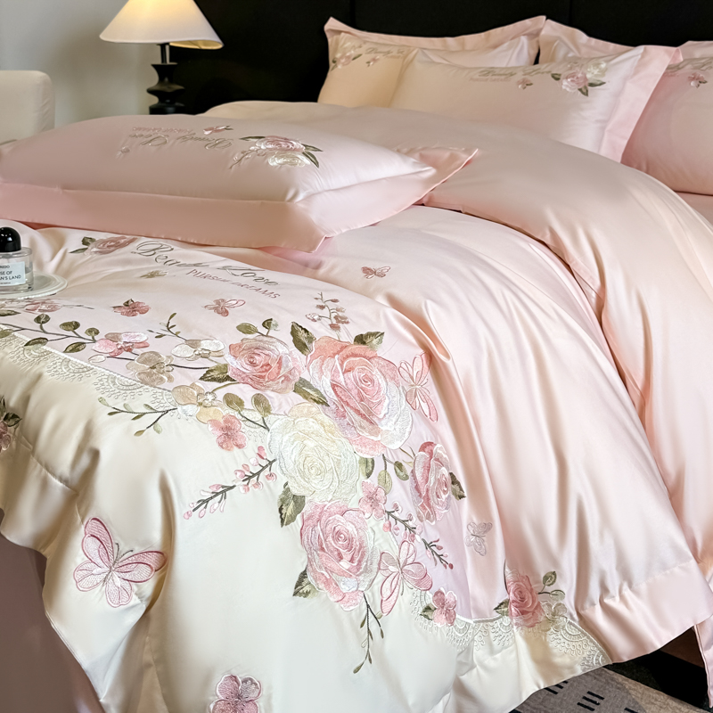 100% Cotton Bedding Set Luxury - Embroidery Quilt Cover ulasan dan harga