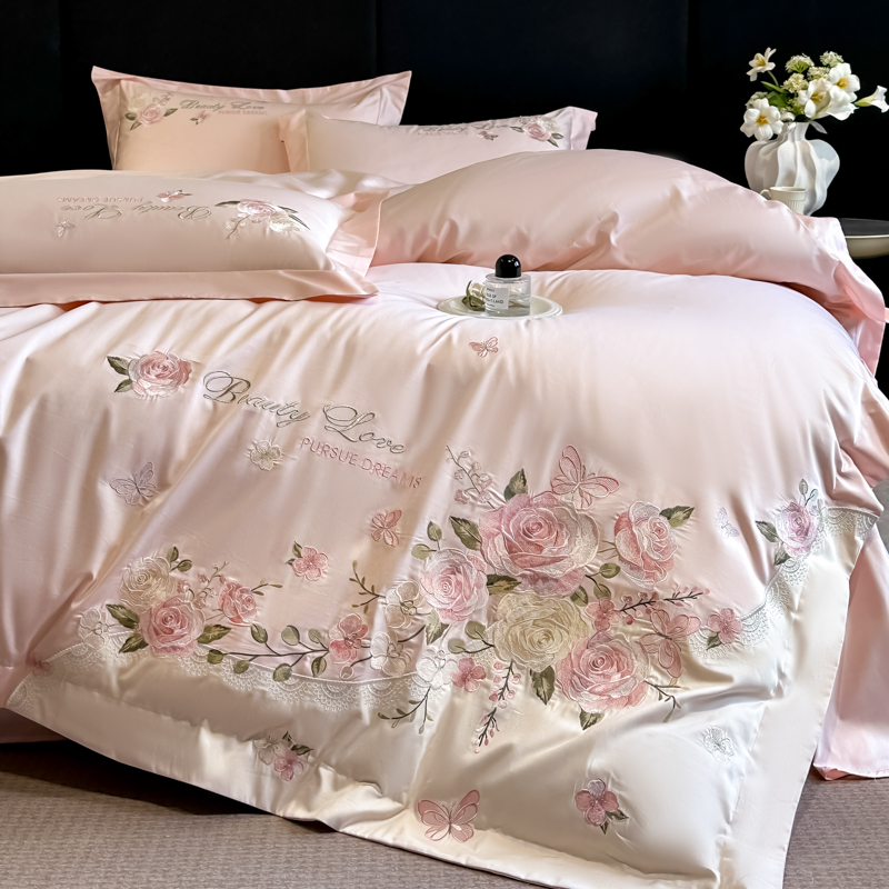 100% Cotton Bedding Set Luxury - Embroidery Quilt Cover ulasan dan harga