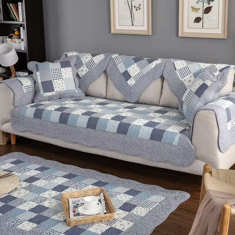 Cotton Quilting Sofa Cushion w - Embroidery Quilt Cover ulasan dan harga
