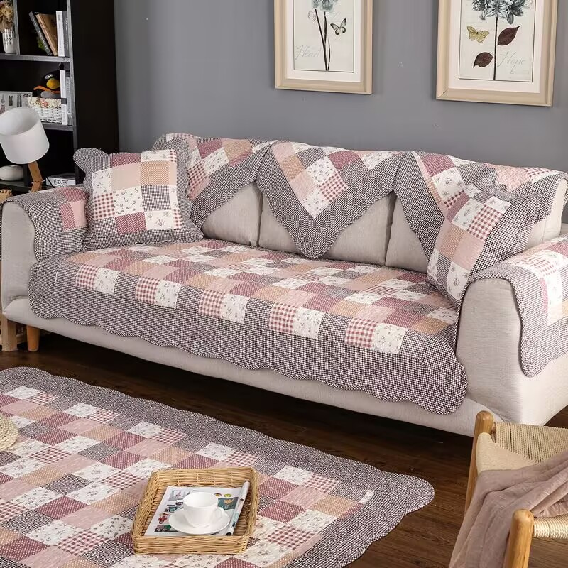 Cotton Quilting Sofa Cushion w - Embroidery Quilt Cover ulasan dan harga