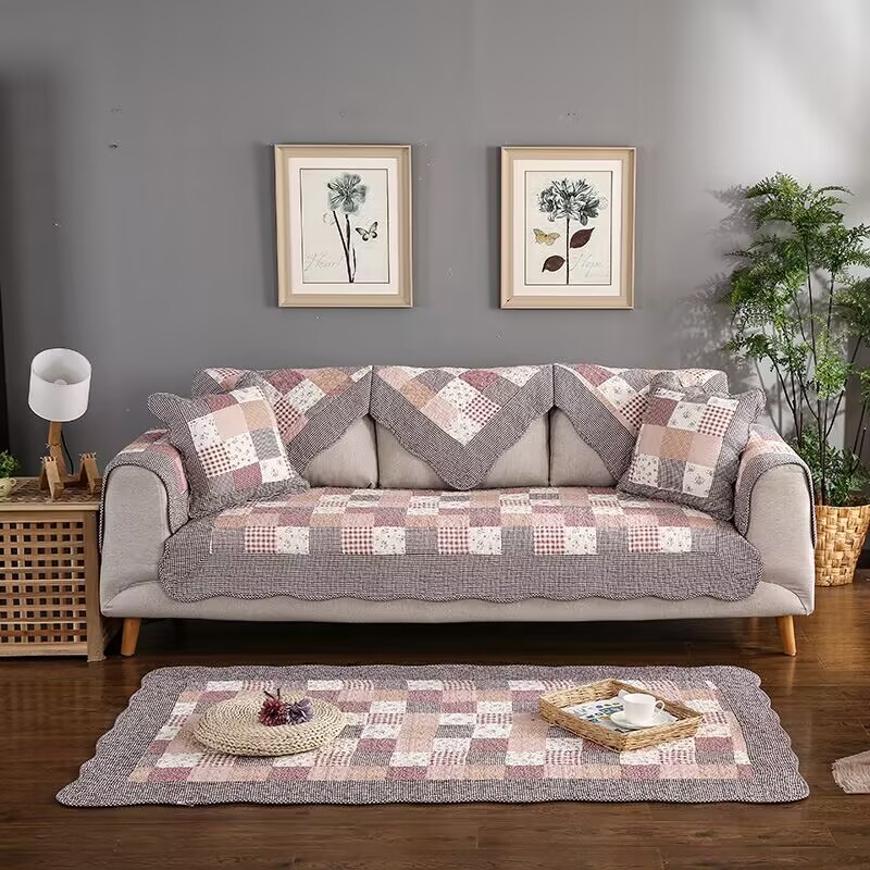 Cotton Quilting Sofa Cushion w - Embroidery Quilt Cover ulasan dan harga