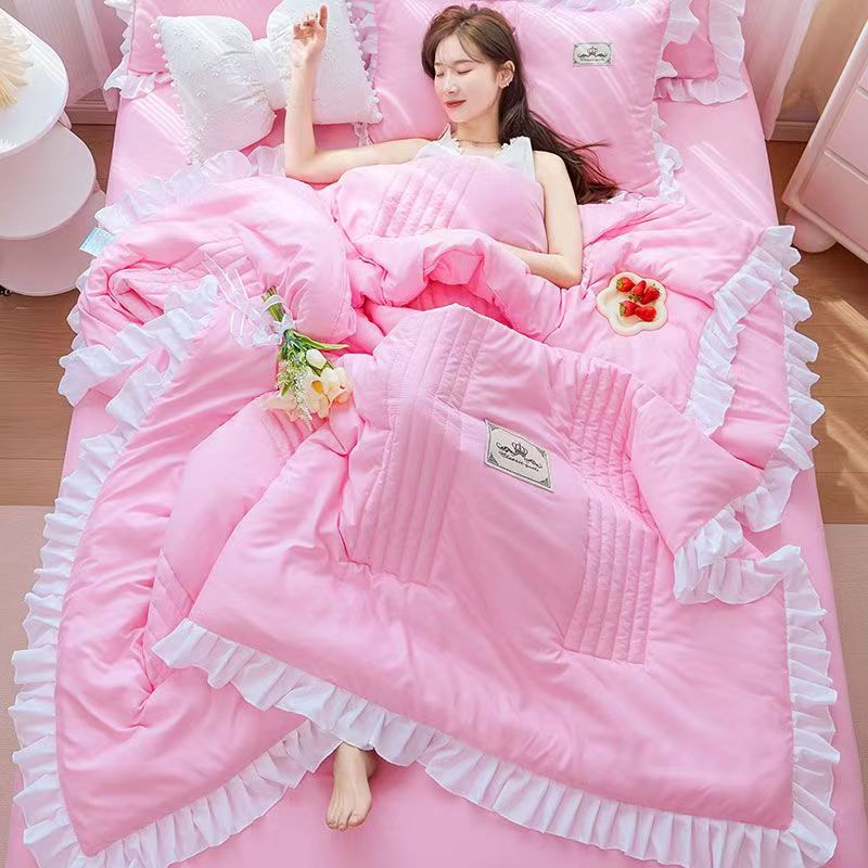 1/3Pc Korean Princess Ruffles  - Embroidery Quilt Cover ulasan dan harga
