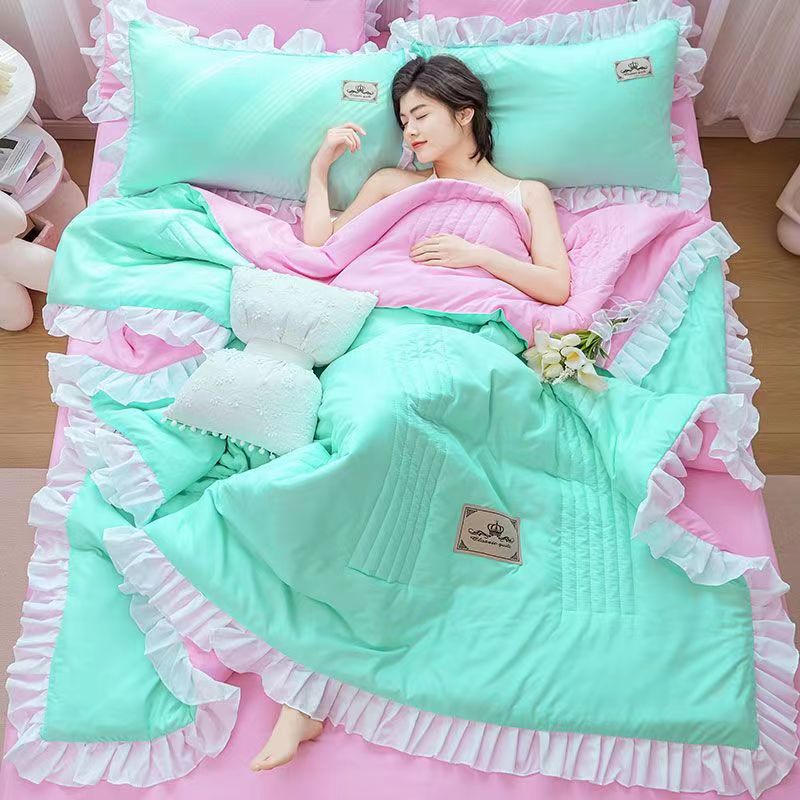 1/3Pc Korean Princess Ruffles  - Embroidery Quilt Cover ulasan dan harga