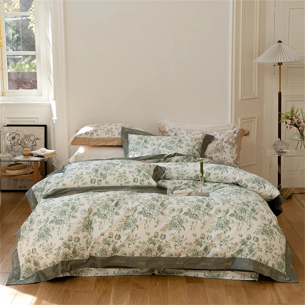American Printed Romantic Prem - Embroidery Quilt Cover ulasan dan harga