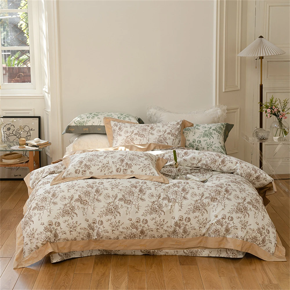 American Printed Romantic Prem - Embroidery Quilt Cover ulasan dan harga