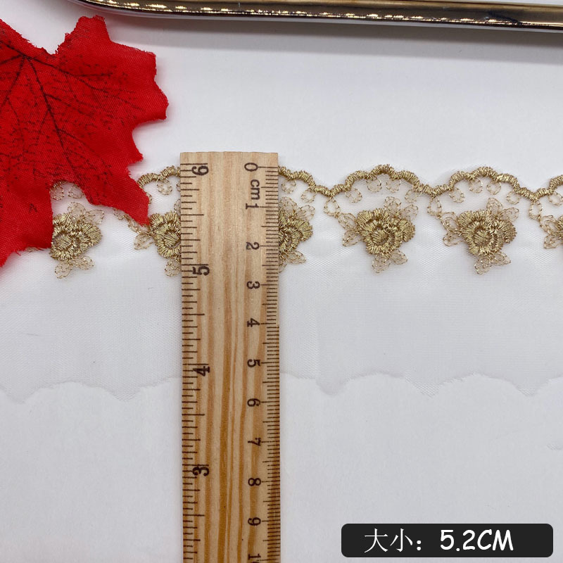 Gold thread embroidery rose fl - Embroidery Roses ulasan dan harga